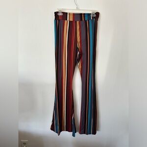 Vivicastle | L | Striped Flared Wide Leg Leggings